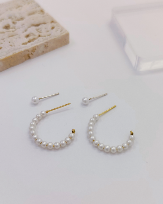 Charminz hypoallergenic silver earrings – S925 minimalist studs for casual, professional, or romantic looks