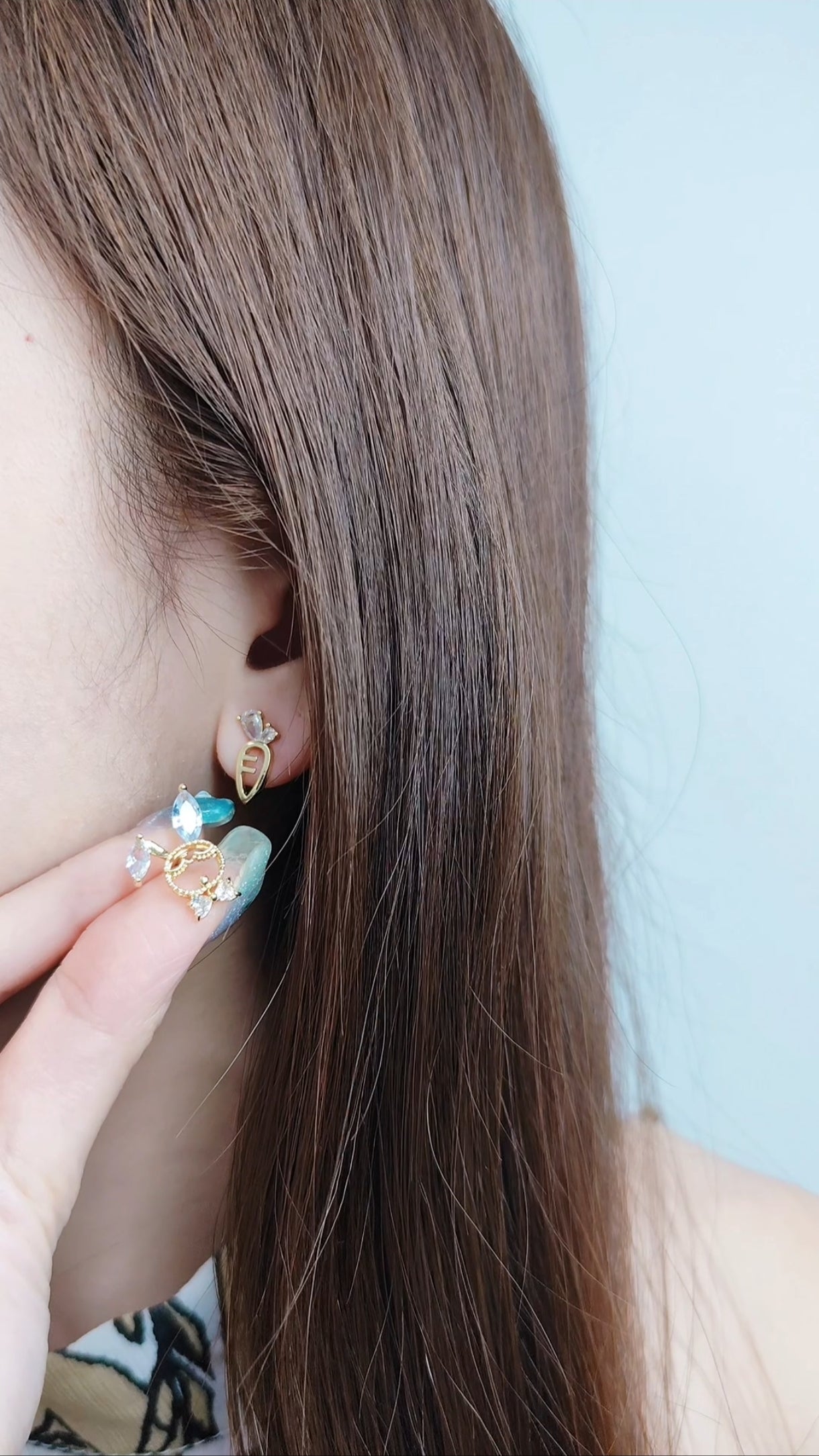 Little Bunny Garden Mismatch Stud Earrings