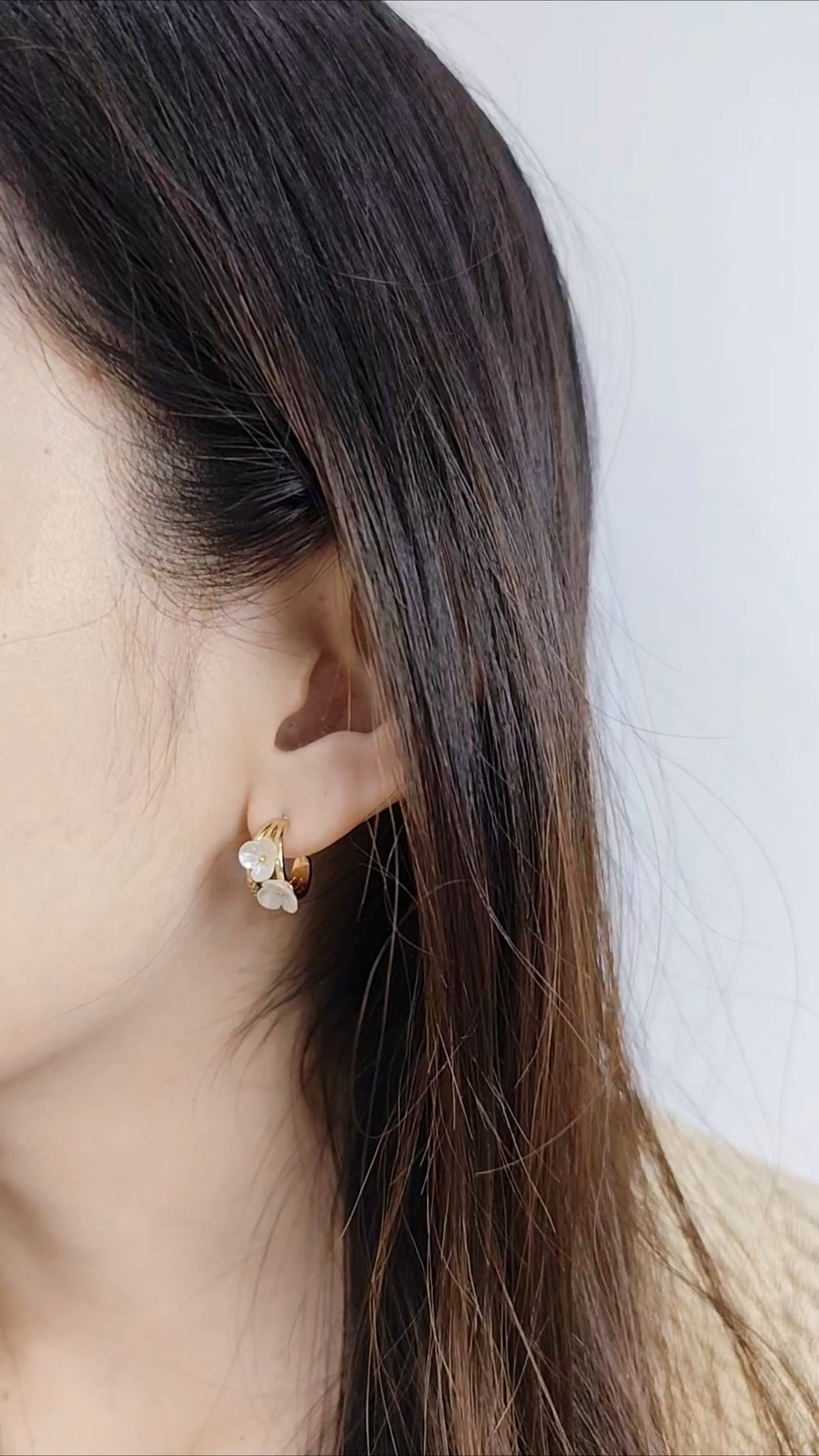 Akira Cherry Blossom C Hoop Earrings